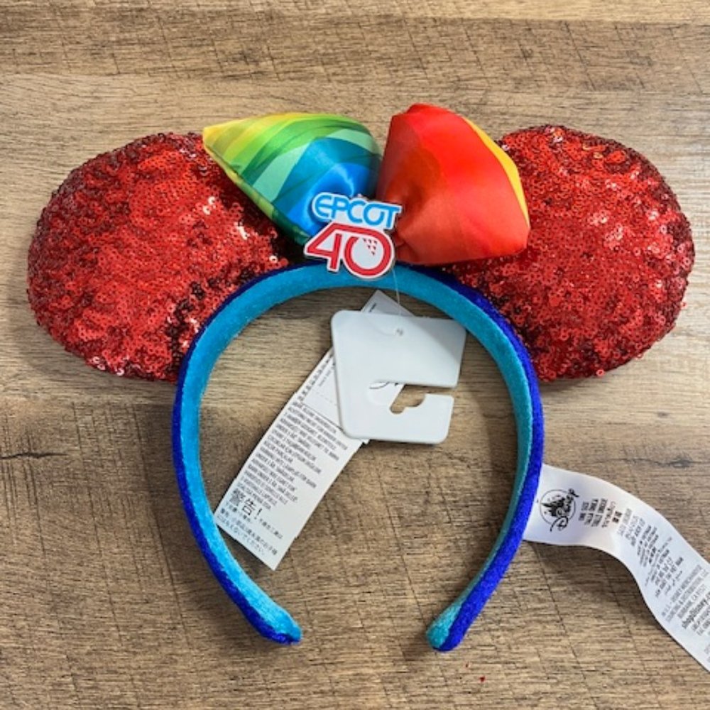 Disney Parks EPCOT 40th Anniversary Minnie Ears Headband NWT